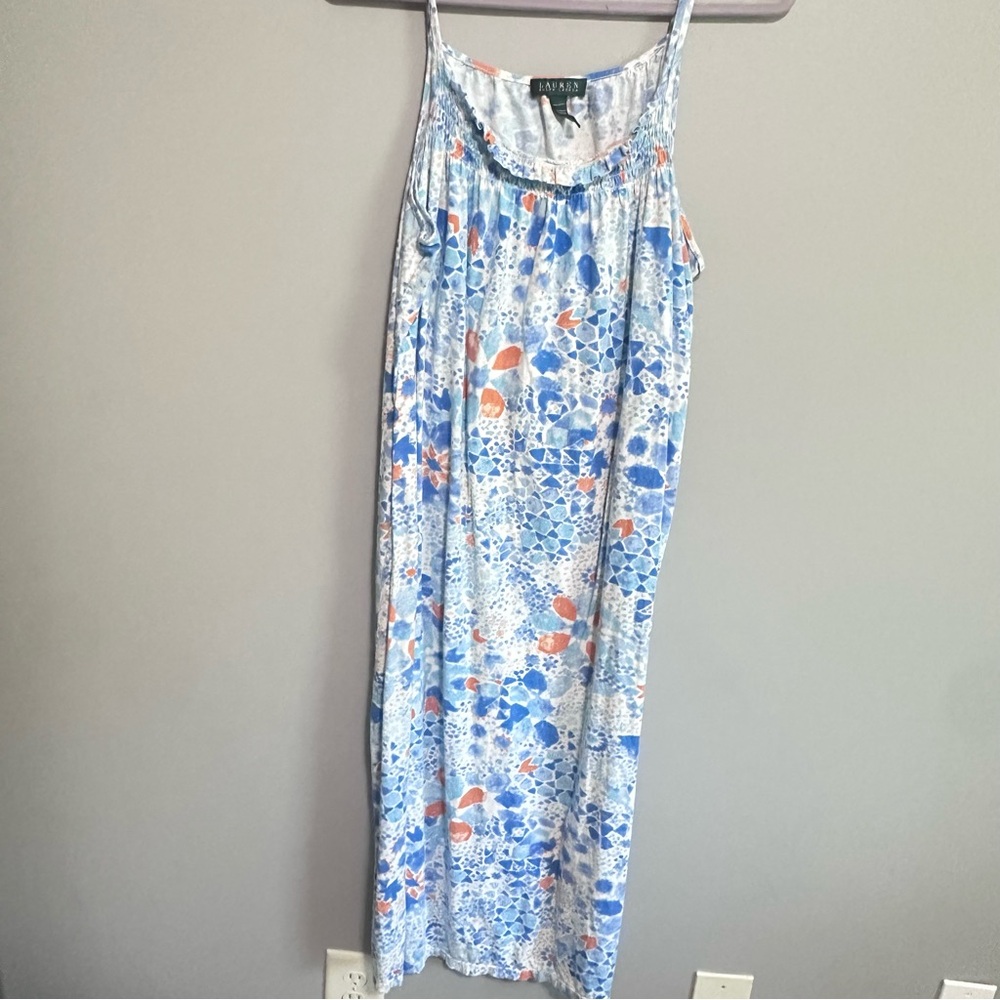 Lauren Ralph Lauren Large Tropical Floral Long Maxi Dress Casual Beach